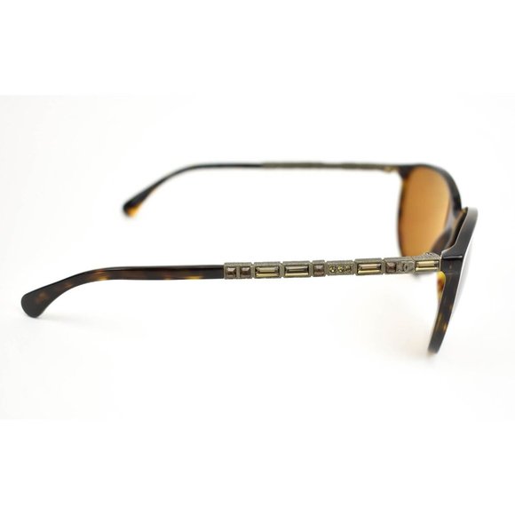 CHANEL "Bijou Cat Eye": Tortoise Brown & "CC" Logo, Polarized Sunglasses (yu) - Picture 5 of 7